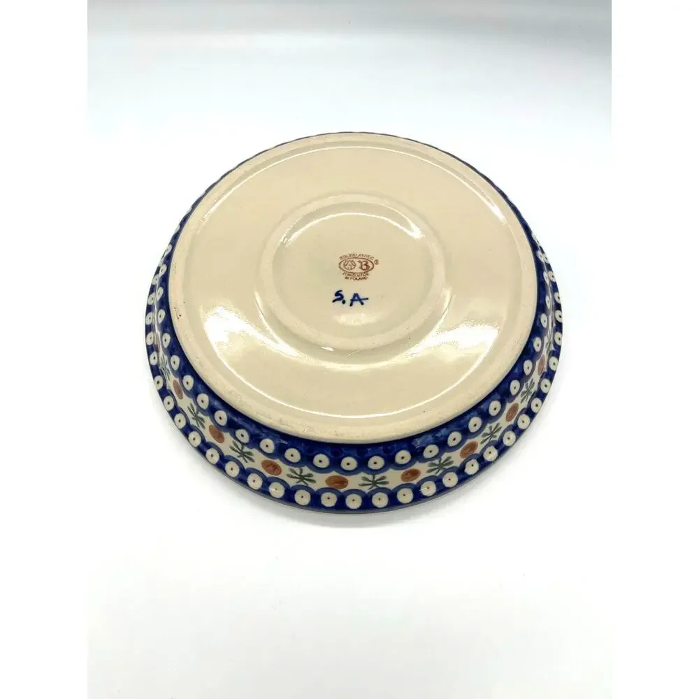 Boleslawiec Polish Pottery Pie Dish Plate Hand Made in Poland 9.5